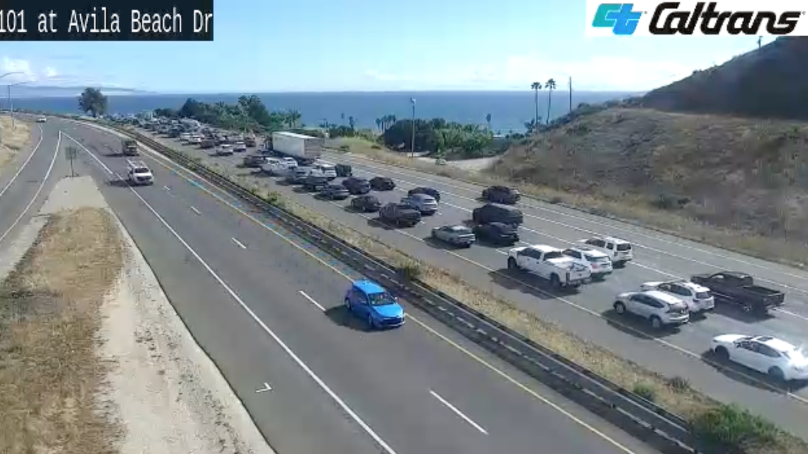 Crash backs up traffic on Hwy. 101. Prius driver said car hit him on purpose