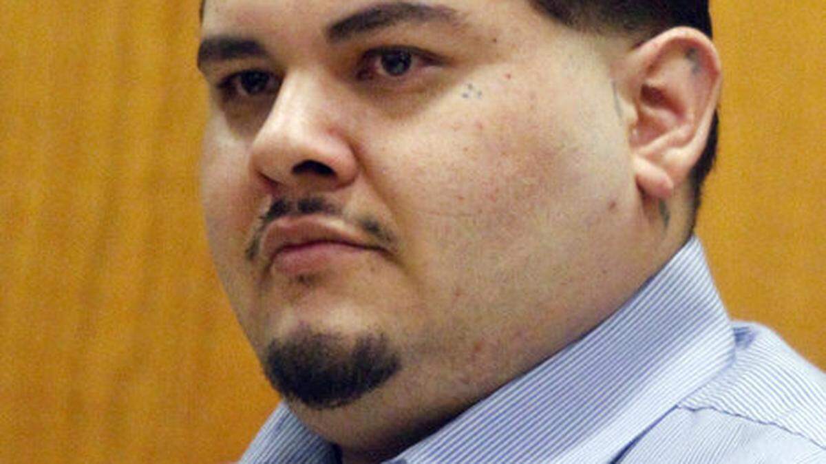 Brian Rodriguez, who is on trial for allegedly stabbing his pregnant girlfriend, appears in San Luis Obispo Superior Court on Sept. 30, 2015.