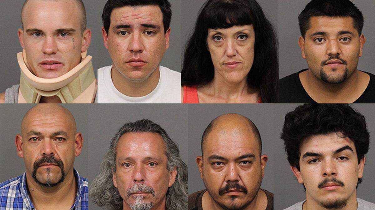 Twelve people were arrested Sunday during a probation compliance check in the North County, the San Luis Obispo County Sheriff’s Office said Sunday evening.