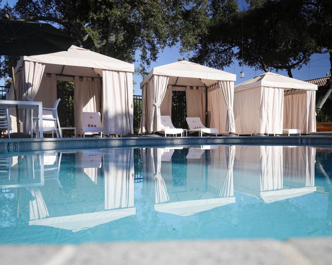 The renovated pool includes cabanas. Tour of the newly renovated Paso Robles Inn on Oct. 9, 2024.