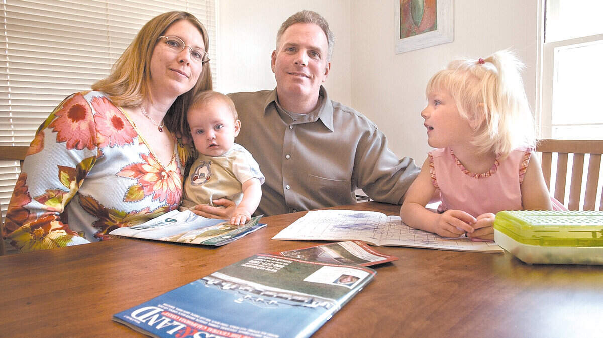 Brad a Debbie Rudd rented a house in San Luis Obispo for them and  their children Micheal and Lauren in 2002. They would have liked to buy a home in town, but despite them both being working professionals they have been unable to  find a home that fits their budget. Photo by Joe Johnston   5/11/02