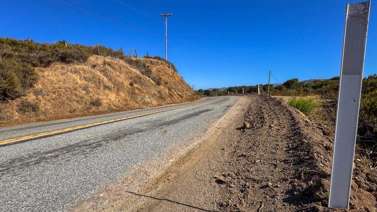 The San Luis Obispo County Department of Public Works erected dirt berms along shoulders and turnouts on Turri Road in August 2024, to curb illegal camping and trash dumping.