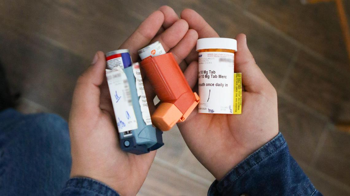 Angel Kaye manages asthma with a combination of prescriptions. Usage varies depending on air quality on the Nipomo Mesa and how severe his symptoms are.