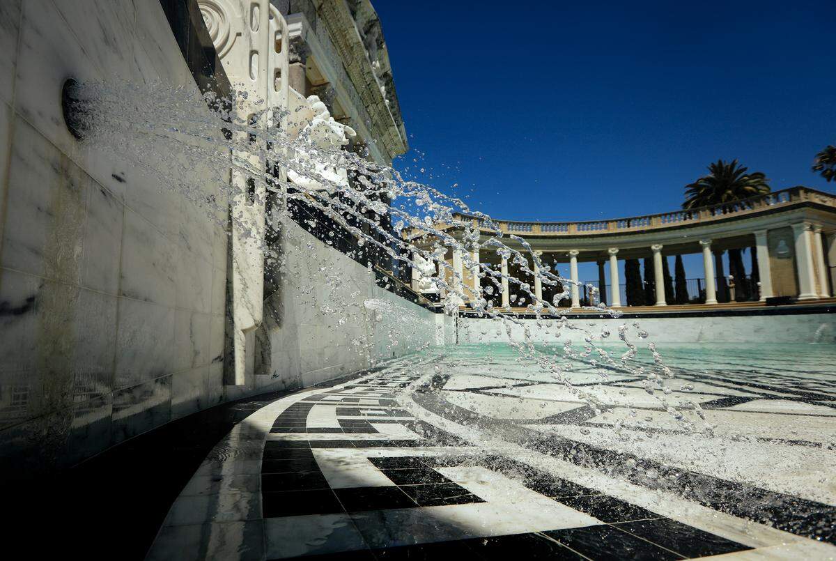 The Neptune Pool at Hearst Castle in San Simeon was refilled with 345,000 gallons of water in August 14 after a $5.5 million renovation project which began in mid-May 2016.