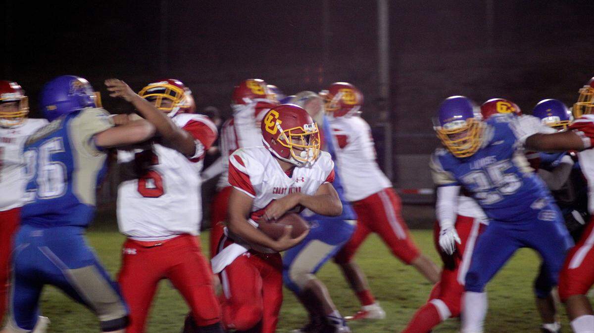 Senior running back Damien Fernandez led Coast Union’s offense with 229 rushing yards Friday night, Oct. 25, as the Broncos defeated Valley Christian Academy, 61-30, and in the process they won the Coast Valley League.