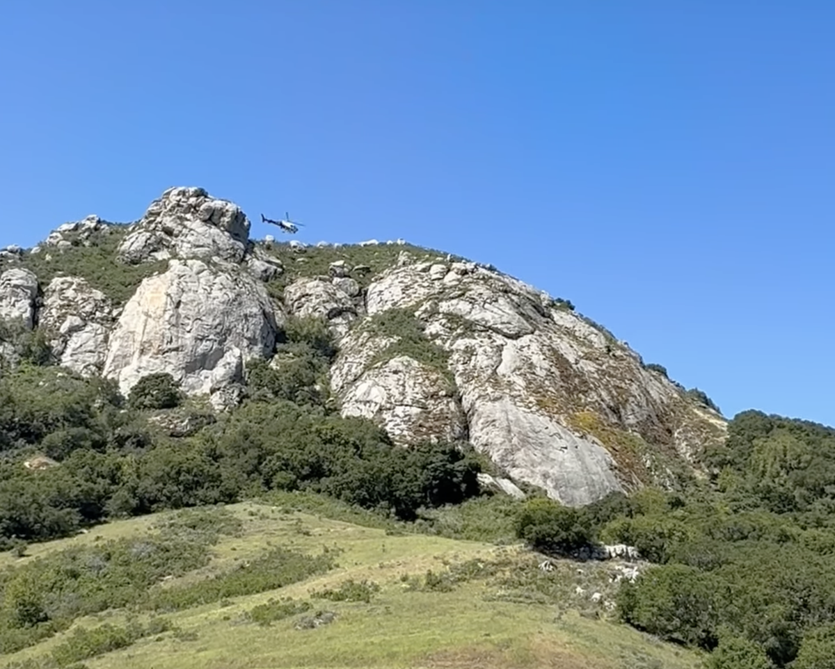 CHP’s H-70 helicopter rescued a hiker who was injured after a fall on Bishop Peak Saturday morning, May 10, 2025.