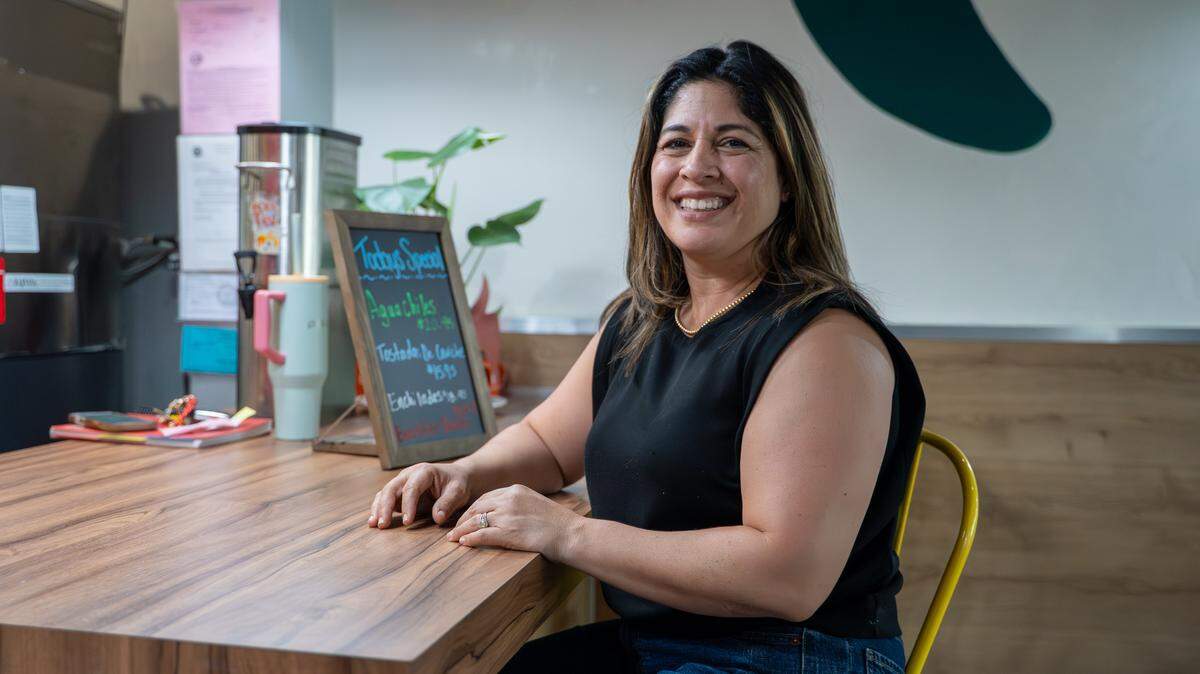 Owner Claudia Villalobos poses for a photo at Al Chile! in Paso Robles on Thursday, March 19, 2026. The family-owned Mexican restaurant opened in November with a soft opening, serving family recipes like birria, menudo, enchiladas and tacos.