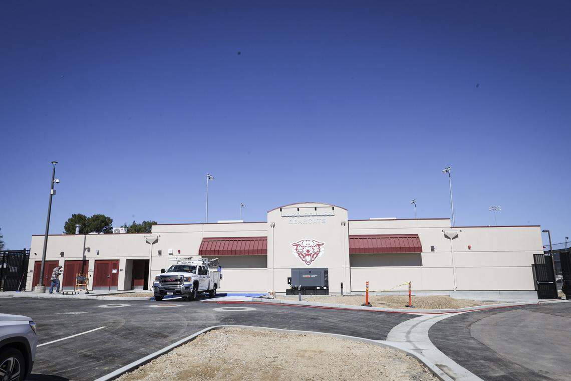 The eagerly anticipated aquatic center at Paso Robles High School was undergoing final finish work on March 5, 2026, the day before dedication.