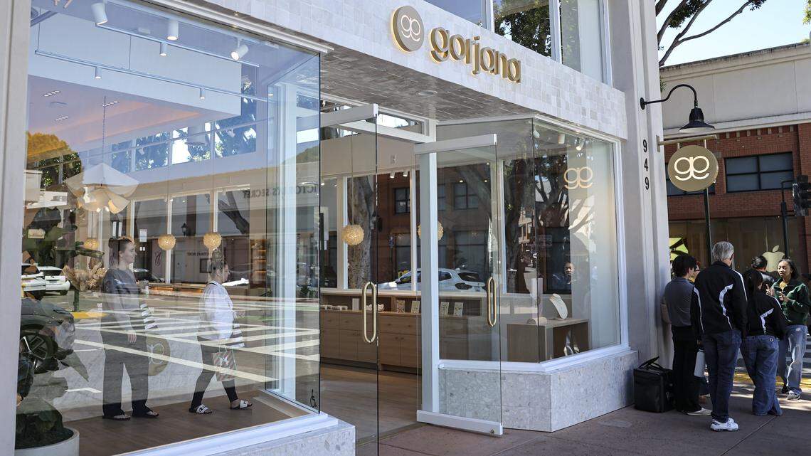 Gorjana, a Laguna Beach-based jewelry brand, is open in downtown San Luis Obispo, at the corner of Morro and Higuera Streets, seen on April 20, 2026