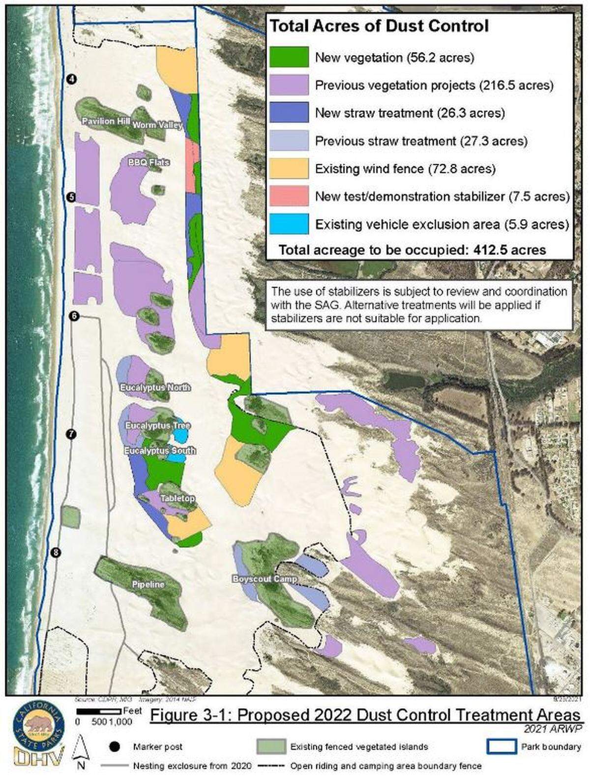 State Parks’ proposal for additional dust mitigation measures at Oceano Dunes State Vehicular Recreation Area in 2022.