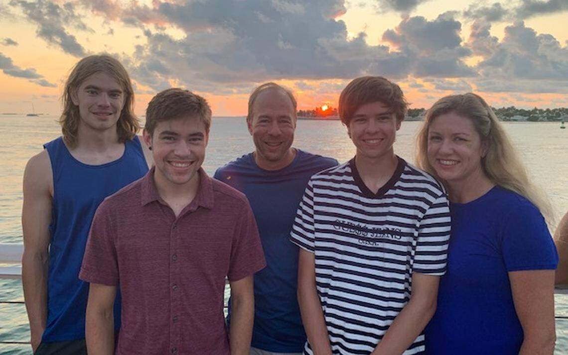 Cal Poly student Zach Blanchard, second from left, with his family.