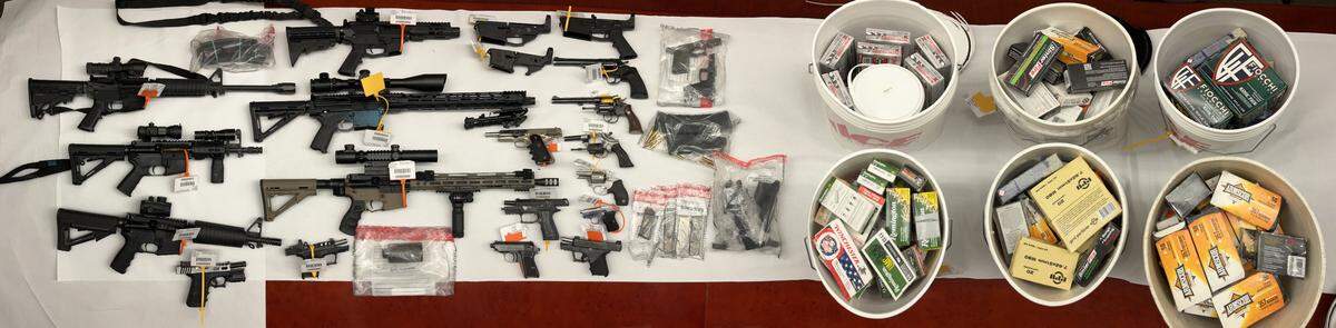 Billy Benjamin Hernandez was arrested on several counts of being felon in possession of a firearm after San Luis Obispo County Sheriff’s deputies found multiple guns belonging to him in June, 2023.