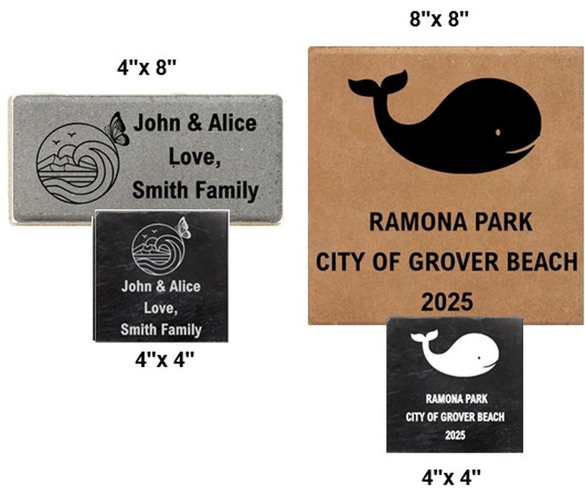 The Grover Beach Community Foundation partnered with Polar Engraving for a donation program to financially support improvements to Ramona Garden Park. Commemorative picnic tables, benches and pavers can be inscribed with names, messages and images.
