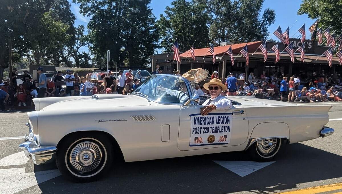 Tom Jermin drove a Ford Thunderbird during Templeton’s annual Fourth of July Parade on Saturday, July 4, 2026.