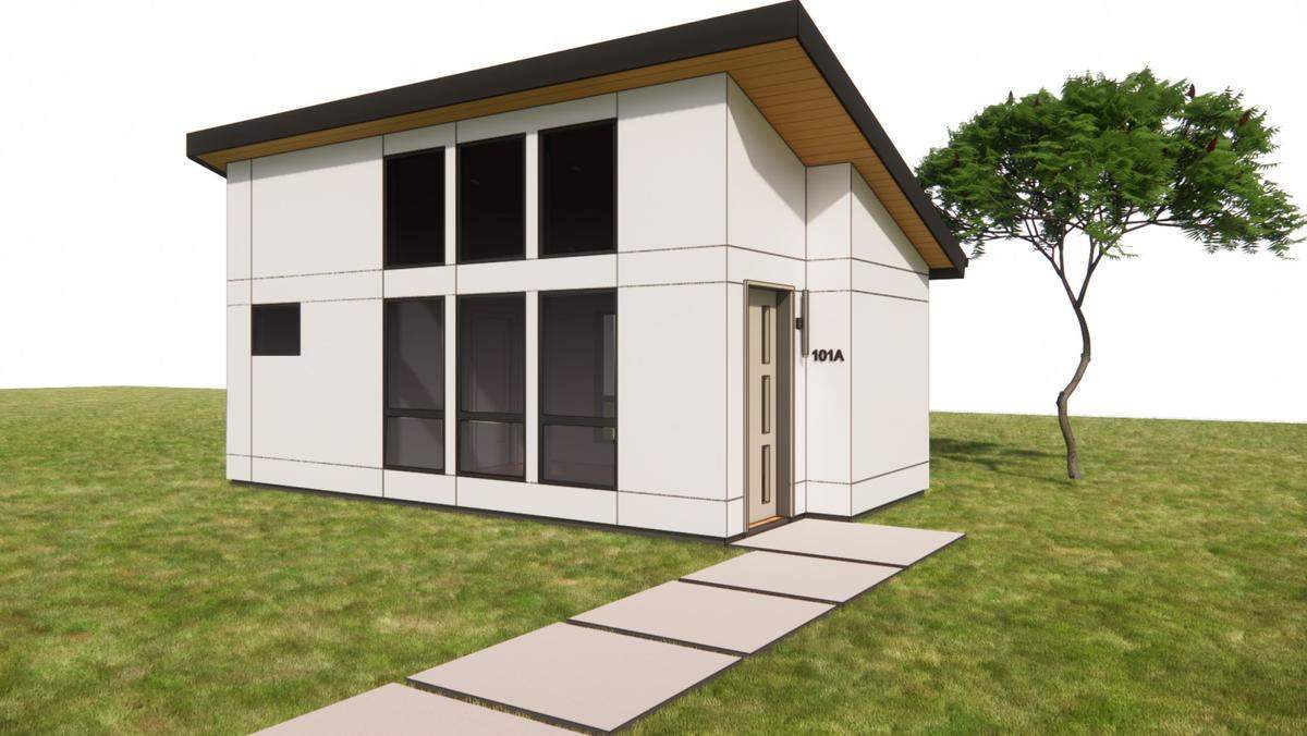 Concept art shows a modern studio-style accessory dwelling unit template provided by the city of Grover Beach. These templates are intended to make the ADU building process faster.