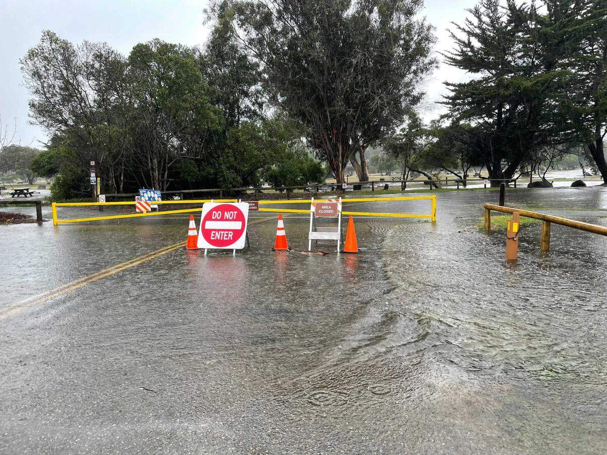 North Beach Campground in Pismo Beach is flooded on Thursday, Jan. 28, 2021.