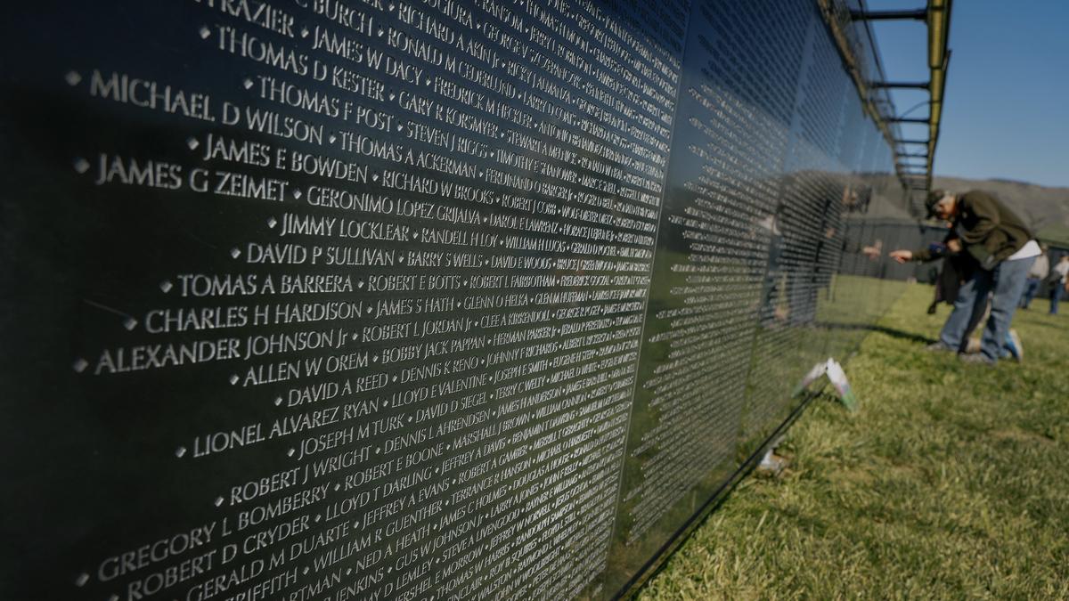 "The Wall That Heals," a three-quarter-scale replica of the Vietnam Veterans Memorial Wall in Washington, D.C., is on display at the Madonna Meadows.