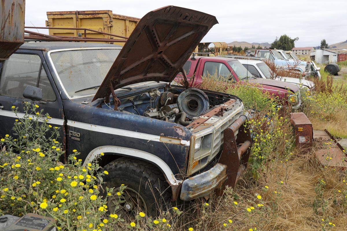 The Sunny Acres sober-living facility was inspected by San Luis Obispo County code enforcement officers and other agencies June 23, 2021. Parts of the property have cars that haven’t been operated in years.