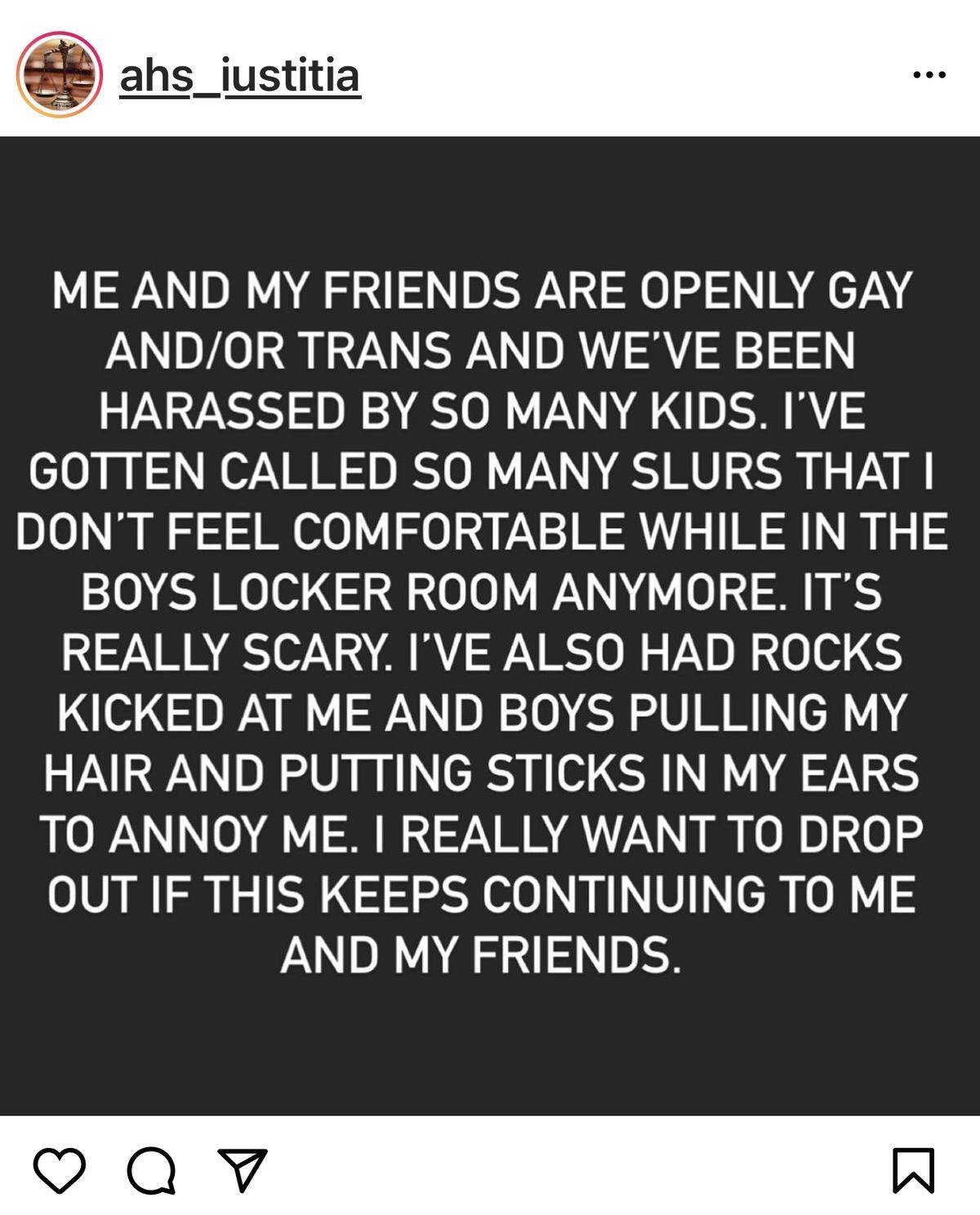An anonymous Instagram account is sharing accounts of sexual harassment, rape, homophobia and racism experienced by students at Atascadero High School.