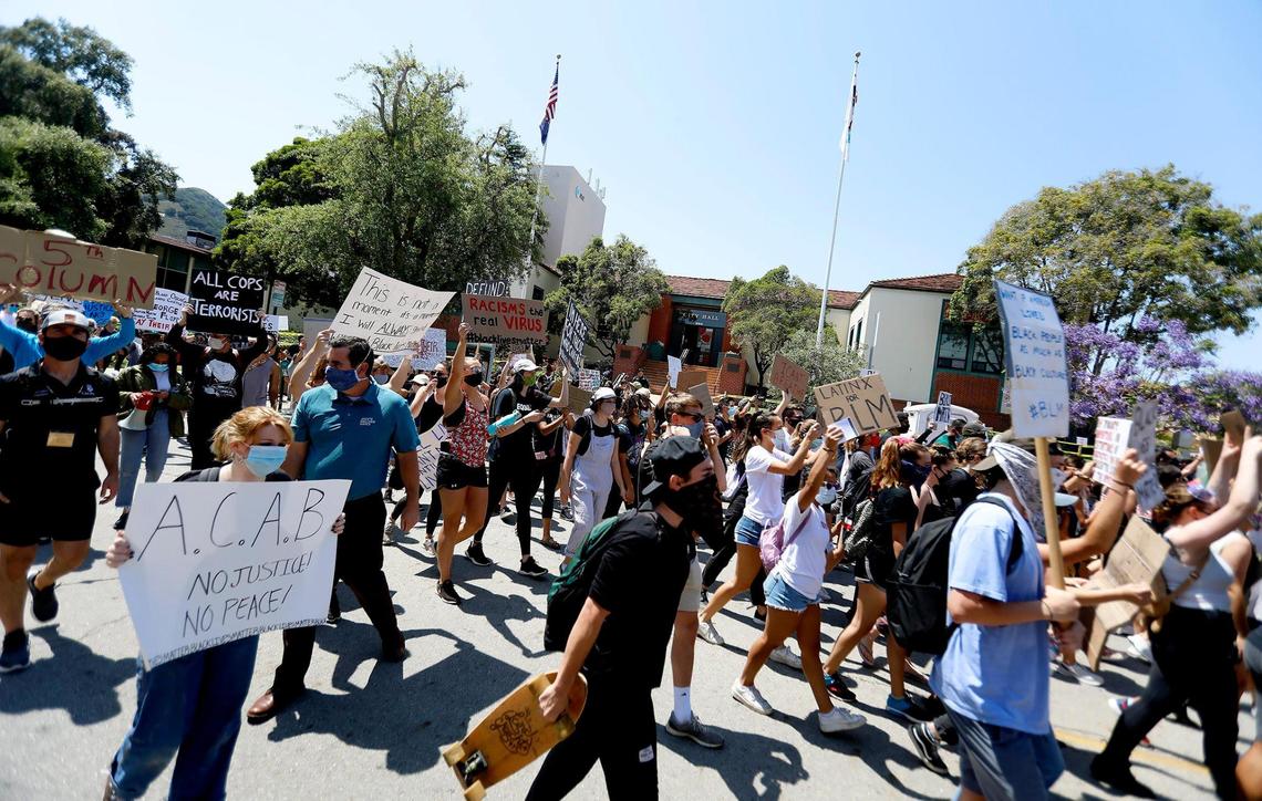 A Black Lives Matter protest started in front of the San Luis Obispo City Hall on Wednesday, June 3, 2020.