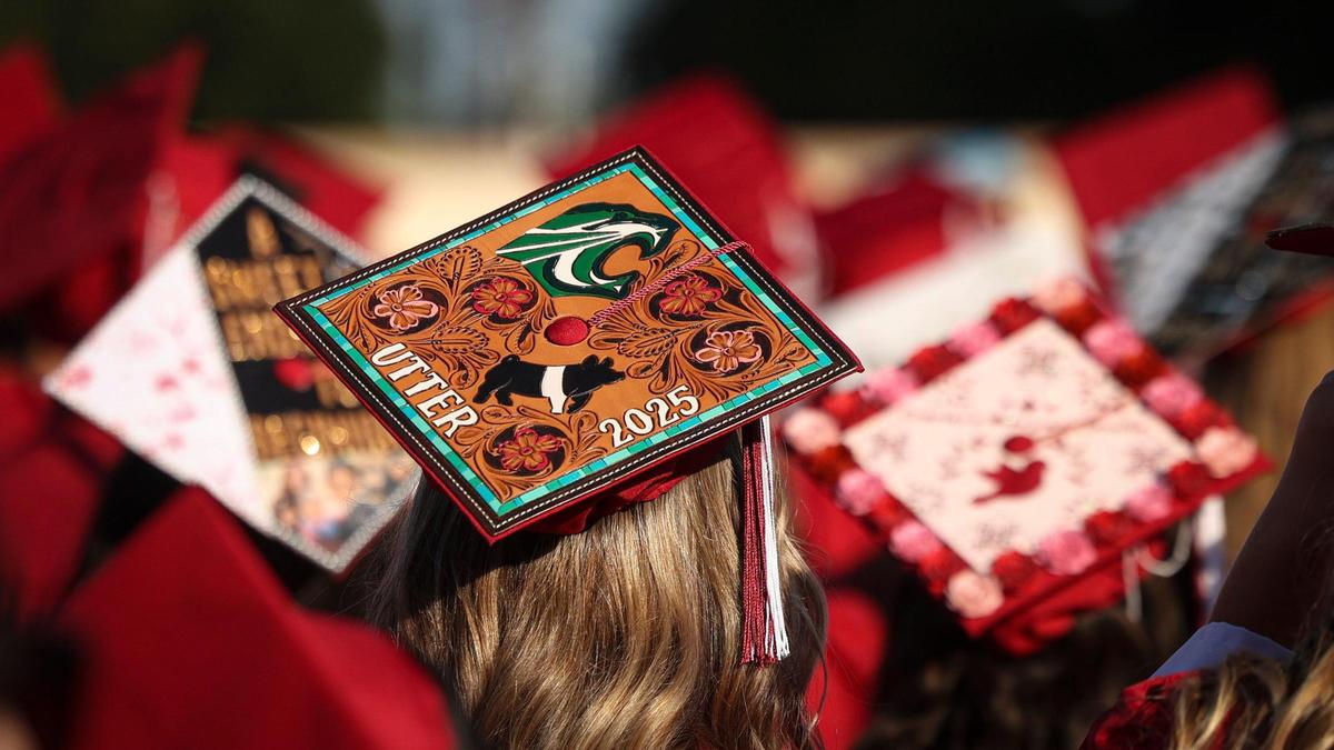Dozens of mortarboards were decorated with inspirational messages or schools the graduates plan to attend. Paso Robles High School held commencement for their 414 graduates on June 6, 2025.