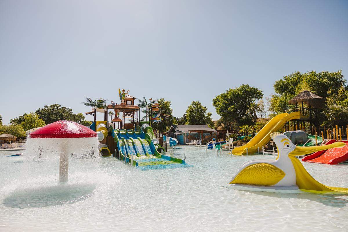 Ravine Waterpark’s transformed splash pad now features a four-person racer slide, in addition to interactive water activities.