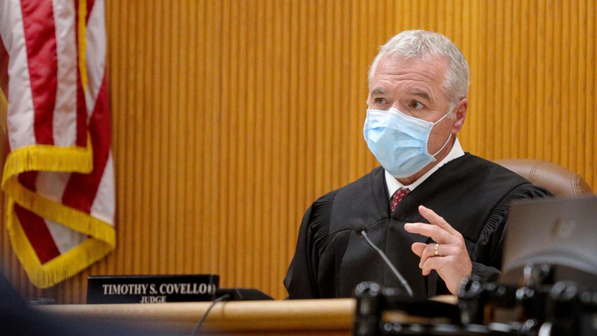 Superior Court Judge Tim Covello presides over the preliminary hearing for Cheyne Orndoff and Vanessa Bedroni, who were arrested on unrelated charges amid the search San Luis Obispo Police Chief Deanna Cantrell lost gun in July 2019.