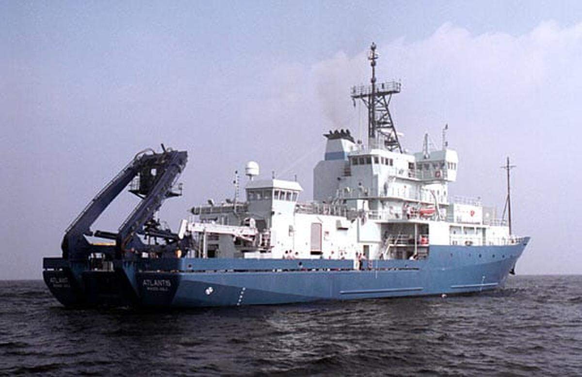 The Atlantis, an 83-meter ship part of the fleet based at Woods Hole Oceanographic Institution in Massachusetts, is currently doing research off the Central Coast of California.