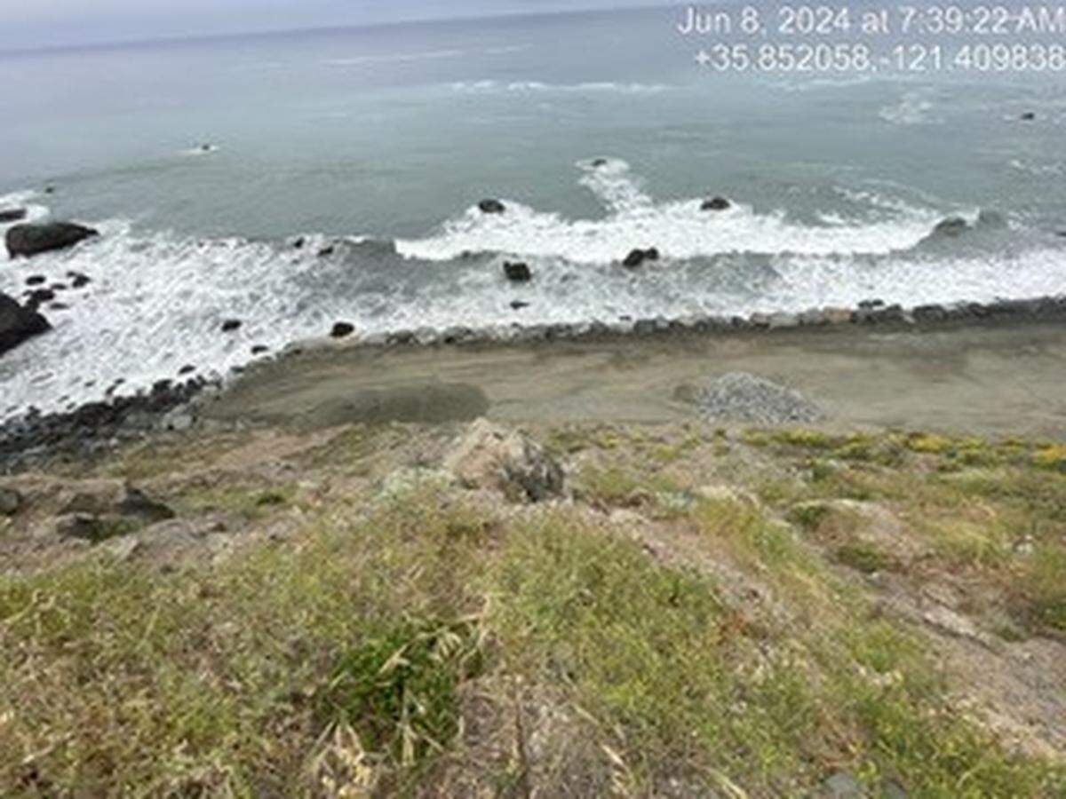Repairs are underway near Big Sur Lookout on Highway 1 after waves eroded the roadway’s rocky supports in December and January.