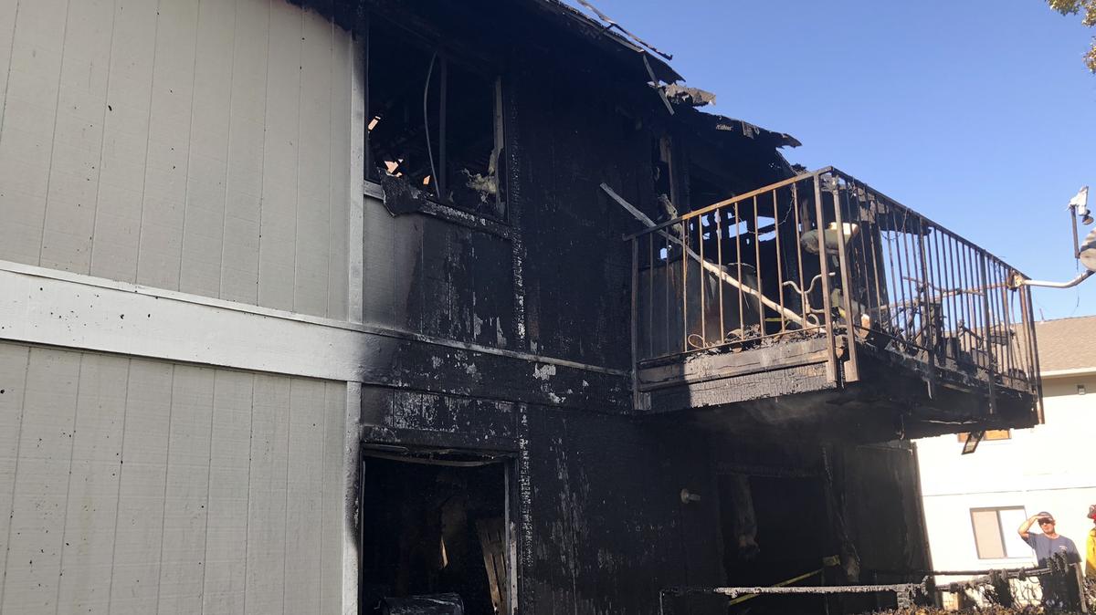 About 40 people were displaced after a fire damaged multiple units at an apartment complex in Paso Robles on Tuesday, Sept. 21, 2021.