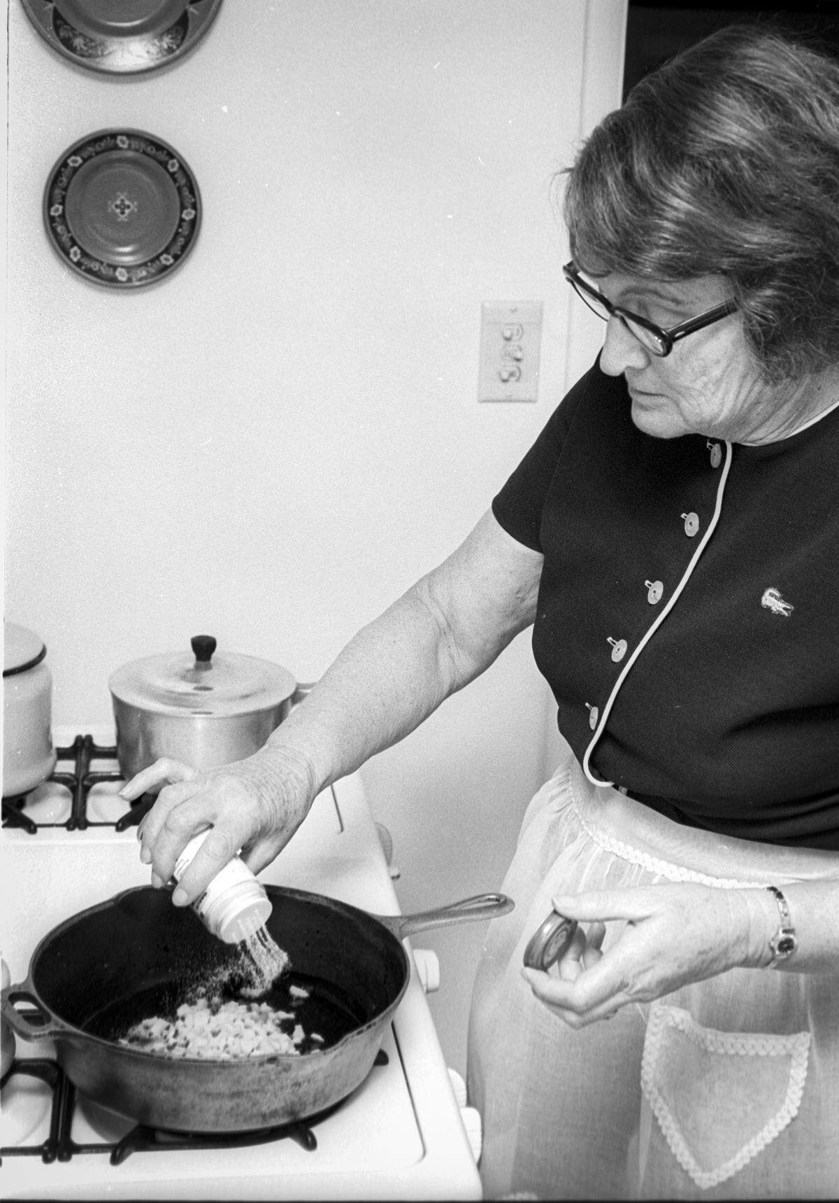 Ethel Cooley, who retired as San Luis Obispo High School dean in 1970, was instrumental in establishing student foreign exchange programs at the high school. After President Richard Nixon’s historic trip to China, interest was high and Cooley demonstrated Chinese cooking in June 6, 1972.