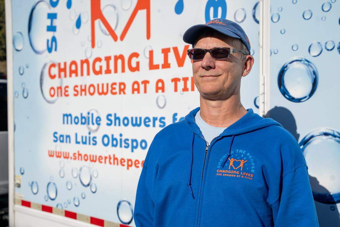 Shower the People operations manager David Gross served as the project lead for the VivaSLO website, pictured here on Thursday, Jan. 8, 2026. The website is a comprehensive guide to accessing homeless resources in San Luis Obispo County.