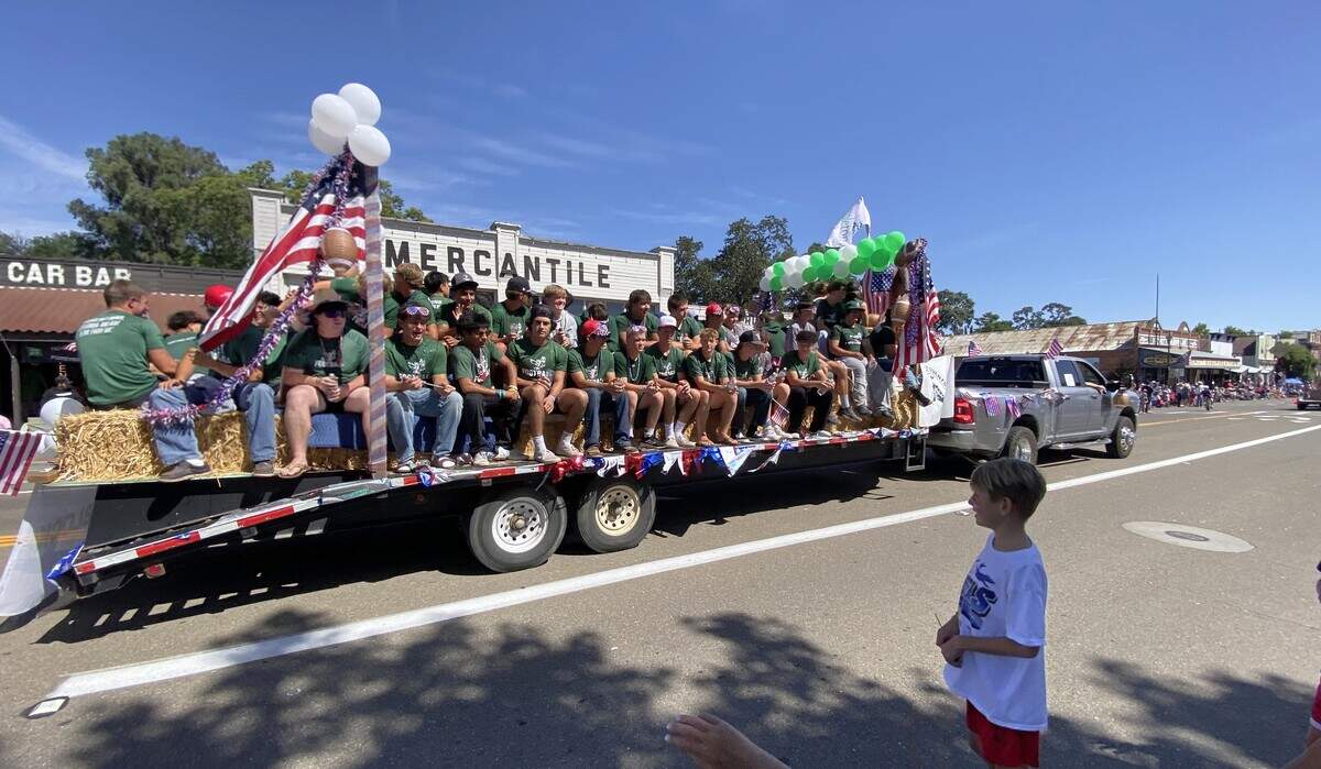 Members of the Templeton High School Eagles football team rode through downtown on a flatbed trailer during Templeton’s annual Fourth of July Parade on Saturday, July 4, 2026.