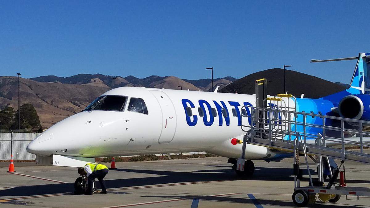The first flight from Las Vegas to the San Luis Obispo County Regional Airport arrived Thursday, departing for its return trip to Sin City at 12:15 p.m.