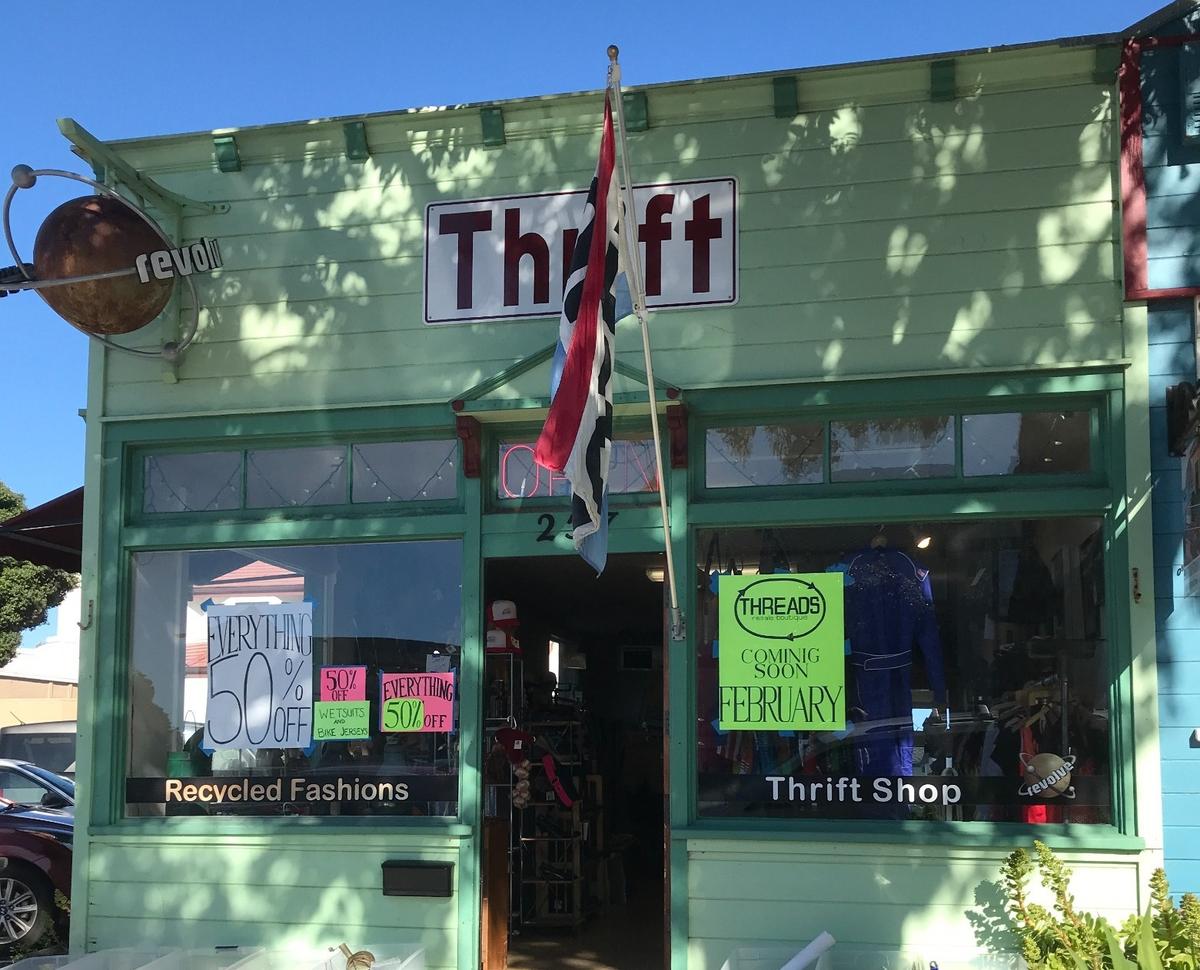 Marta and Chris Pelvel, owners of the Revolve Thrift Shop in Morro Bay, will be closing their shop at the end of February, 2023, so their daughter, Kim Pelvel, can move her Threads Resale Boutique shop into the space.