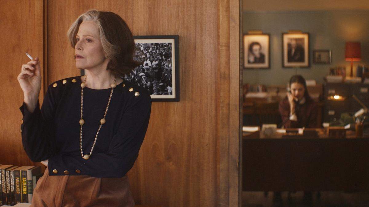 Sigourney Weaver, left, and Margaret Qualley appear in a scene from the movie “My Salinger Year,” screening as part of the 2021 San Luis Obispo International Film Festival.