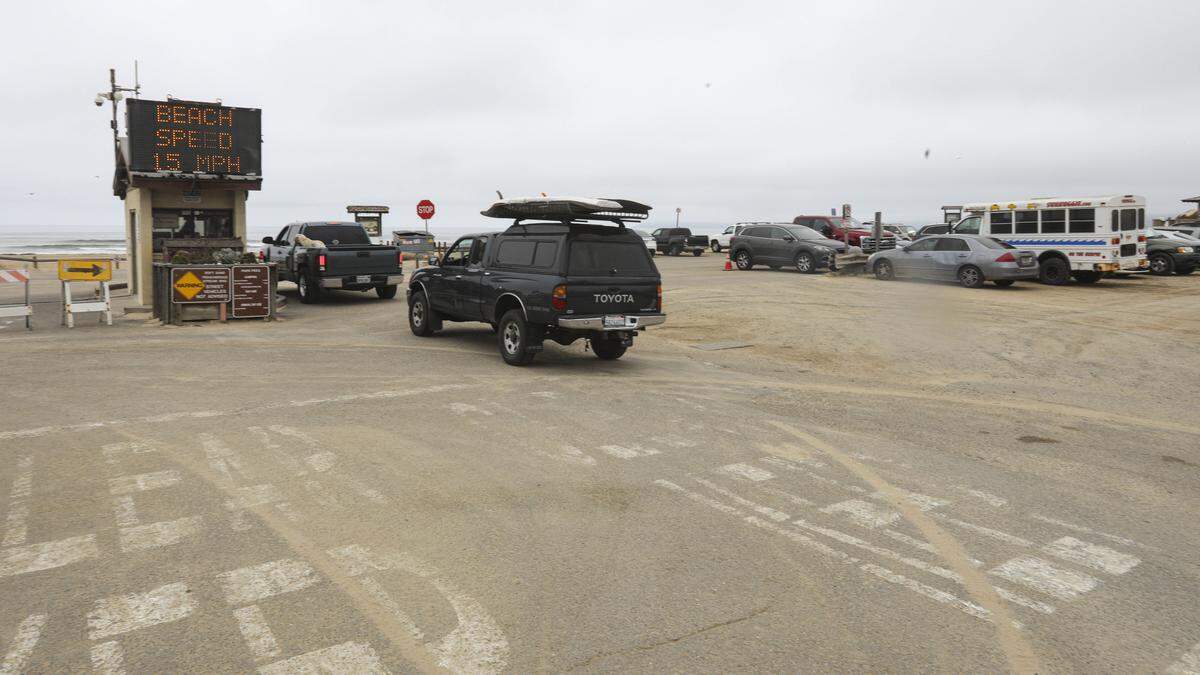 Traffic was light on a Monday morning but main beach ramp to Oceano Dunes SVRA can be busy on weekends. Changes are proposed for Pier Ave. in Oceano, seen here on Oct. 6, 2025.