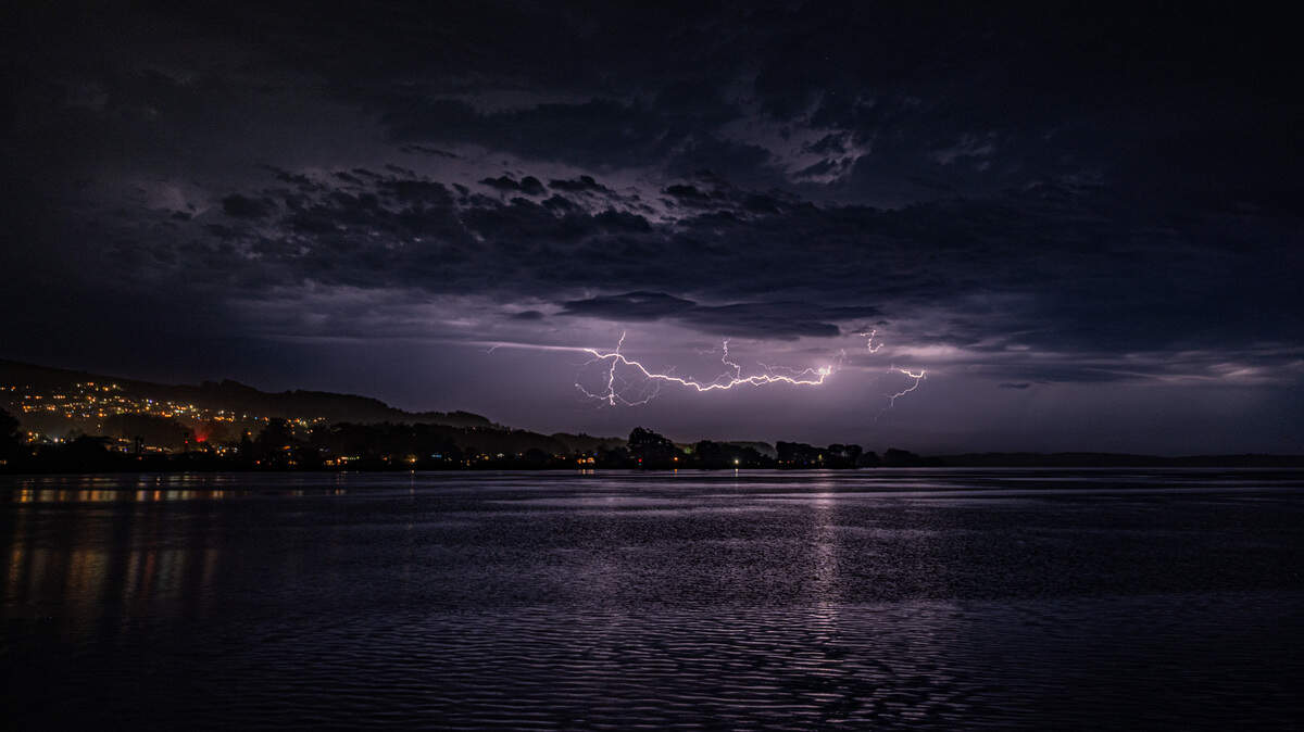Lightning illuminates the sky over Morro Bay on Sept. 23, 2025.