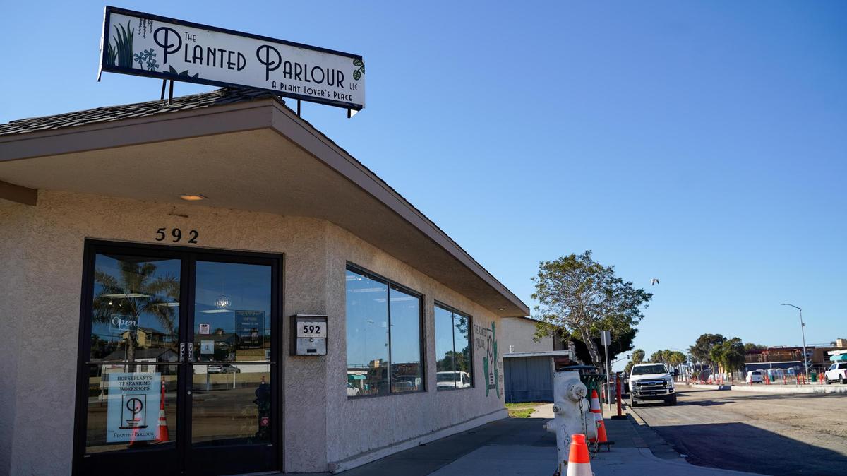 The Planted Parlour has seen a significant drop in business since construction on West Grand Avenue got underway in Grover Beach in the summer of 2024, pictured Thursday, Jan. 9, 2025. The $4.2 million West Grand Avenue Streetscape Fourth-Eighth Street Project will makes significant changes to the road between Fourth Street and Eighth Street, with construction projected to last until the spring or summer of 2025.