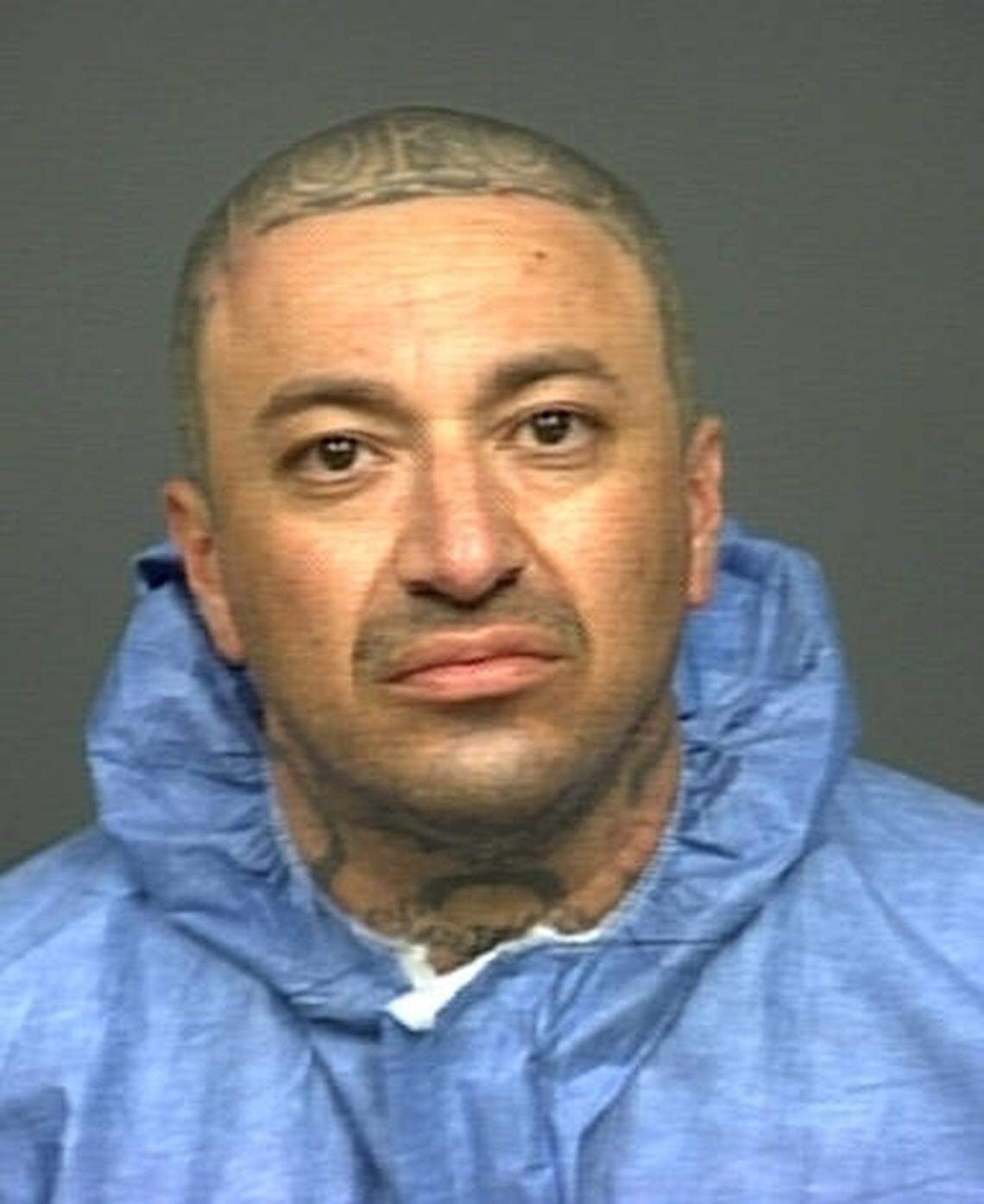 Joseph Adrian Munoz — seen here after he was arrested on Sept. 18, 2013, in a suspected murder case — died on April 19, 2026, when he was shot by sheriff’s deputies after he fired a shotgun at them as they responded to a family disturbance call in Nipomo. He had a lengthy criminal history, including a conviction for voluntary manslaughter in the murder case.