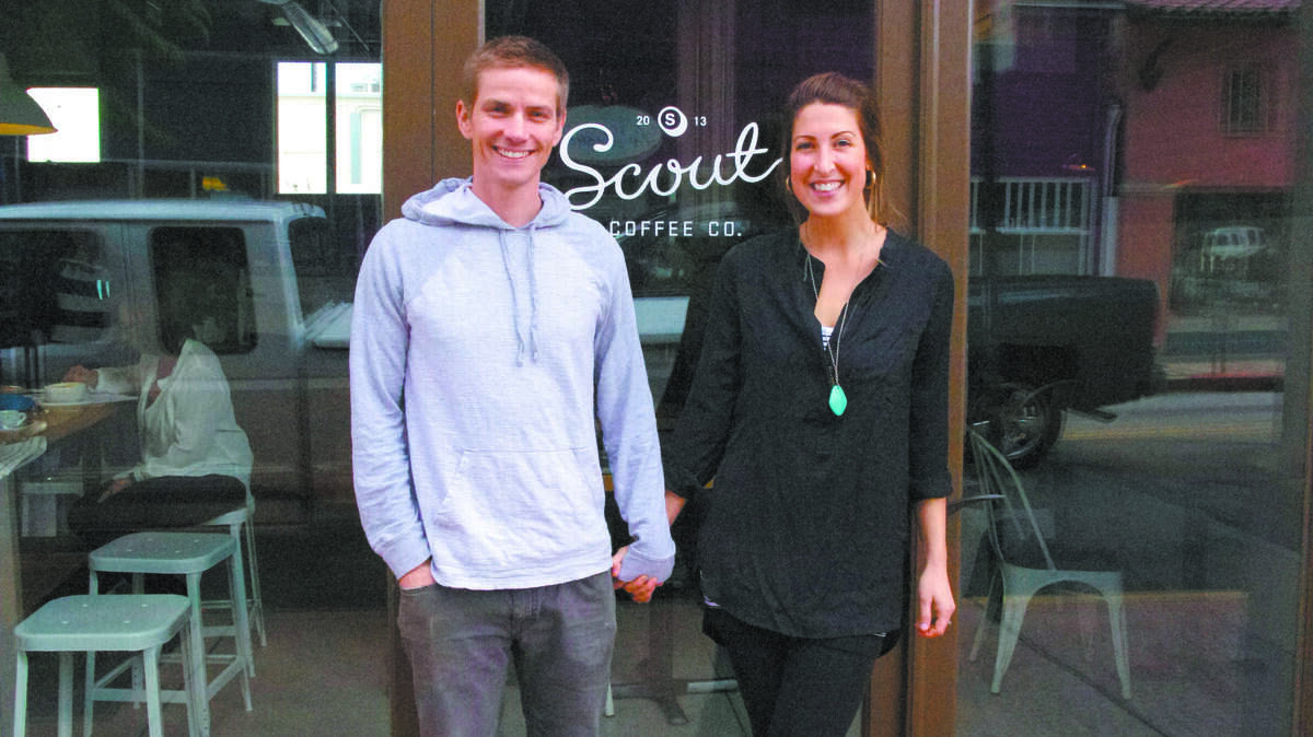 Owners Jon and Sara Peterson opened Scout Coffee in downtown San Luis Obispo in January.