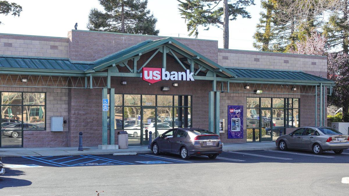 The U.S. Bank branch near Trader Joe’s in San Luis Obispo, seen here on March 6, 2023, will be closing as part of the merger with Union Bank.