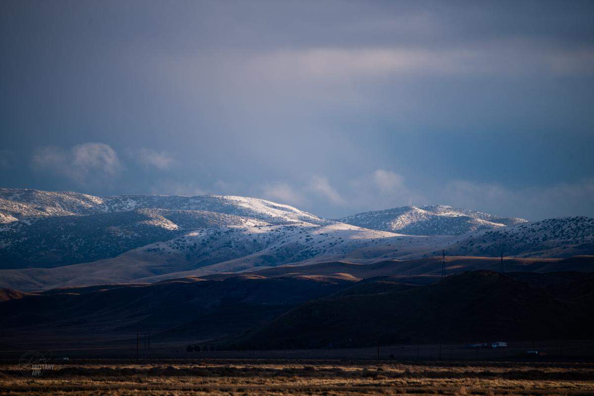 A dusting of snow from this week’s storm turned the Temblor and Caliente mountain ranges white on Wednesday at the Carrizo Plain National Monument in eastern San Luis Obispo County.