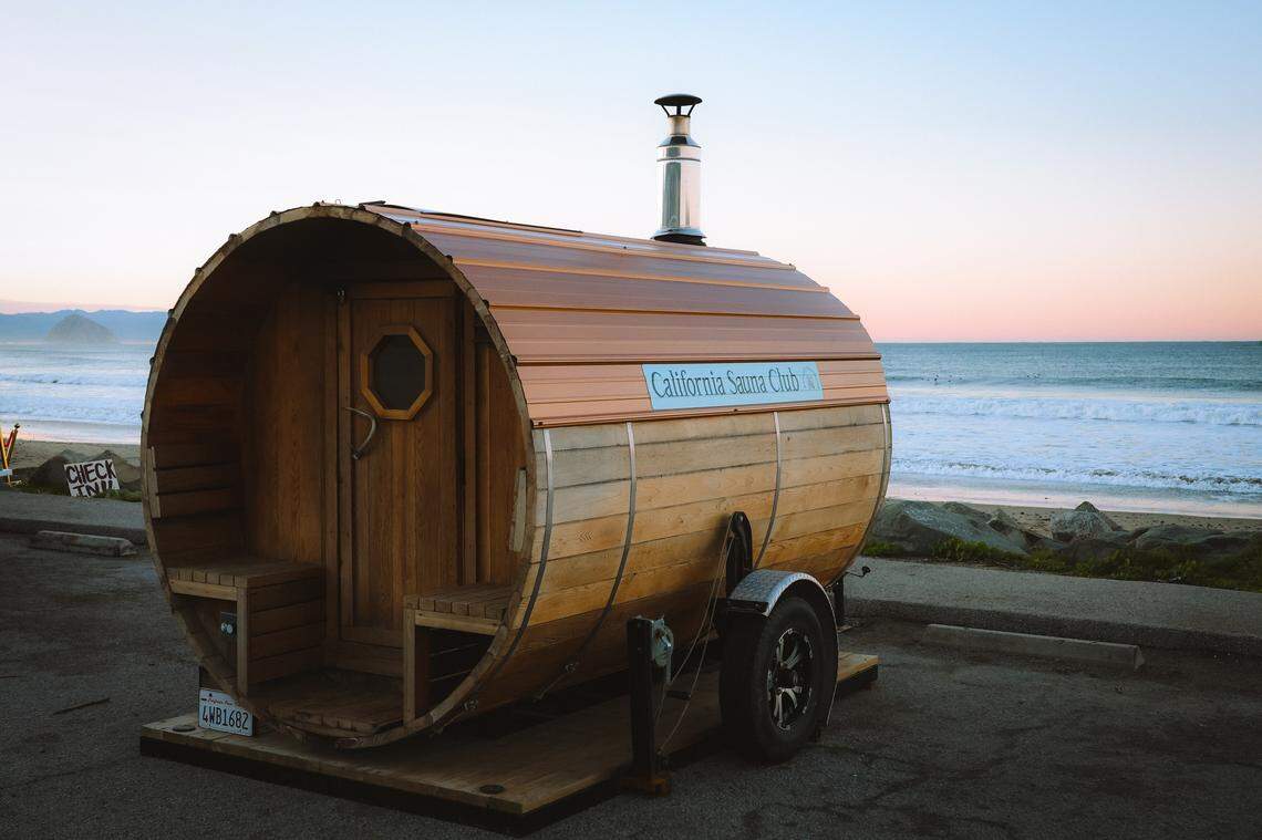 The third annual Diva Cup Surf Invitational, San Luis Obispo County’s only woman’s surf competition, was held in Cayucos on Nov. 22, 2025. In between heats, surfers could warm up on the beach with the California Sauna Club and other wellness sponsors.