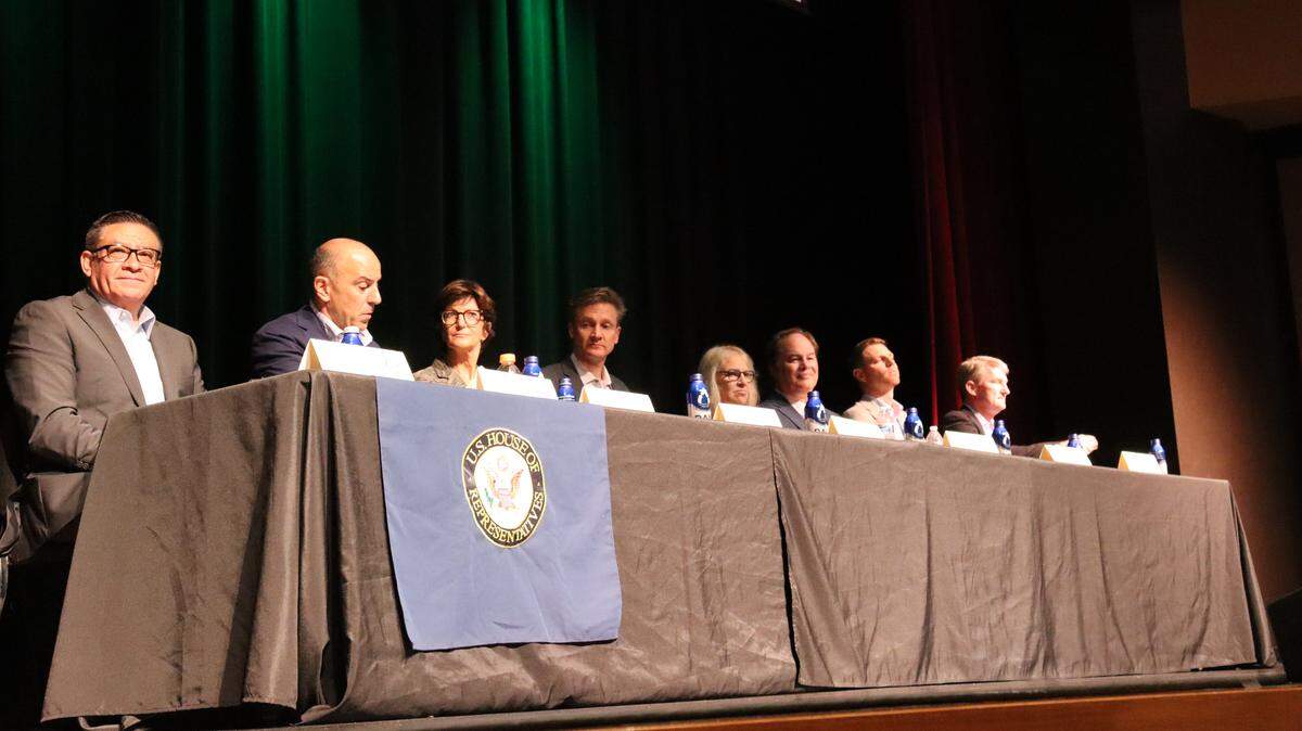 Reps. Salud Carbajal and Jimmy Panetta joined a panel of local healthcare leaders for a discussion on Medicare on Aug. 22, 2025, at Cuesta College.