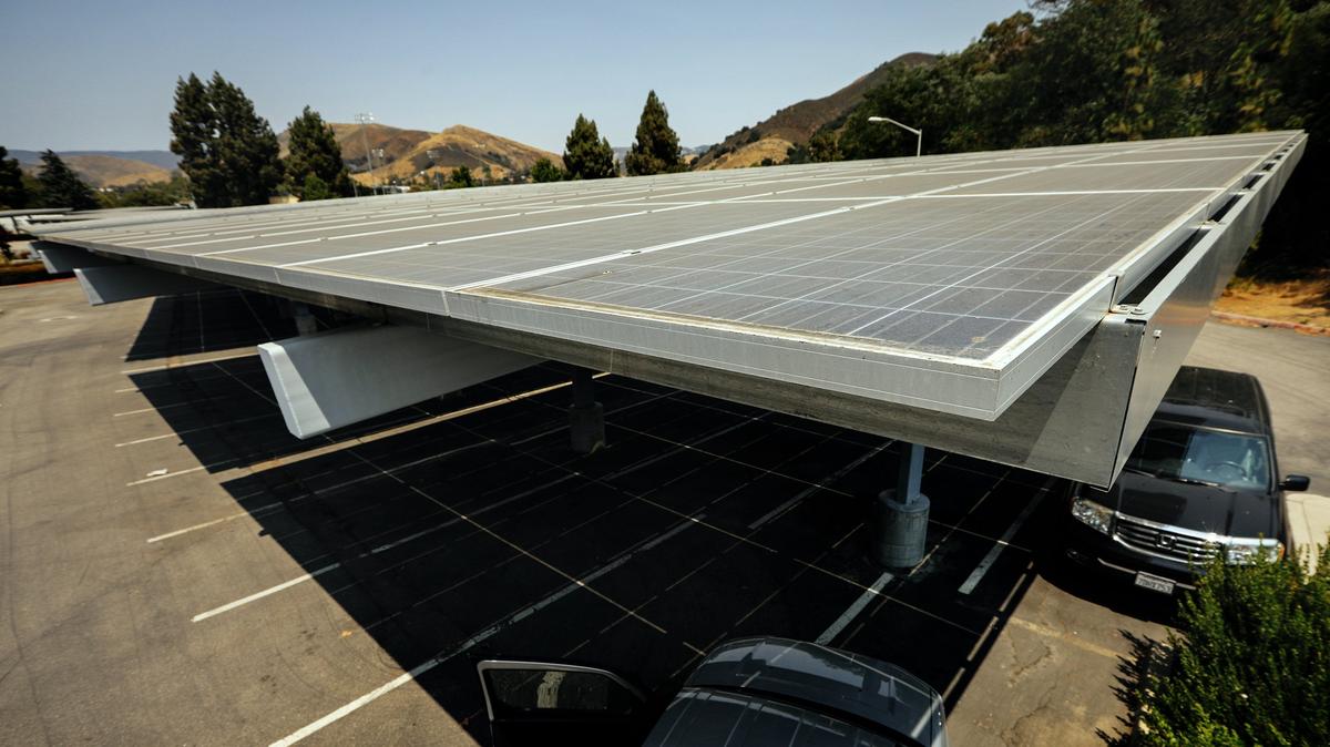 The city of San Luis Obispo isn’t the only local agency working to reduce greenhouse gas emissions. San Luis Obispo High School installed solar panels in its parking lot in 2017.