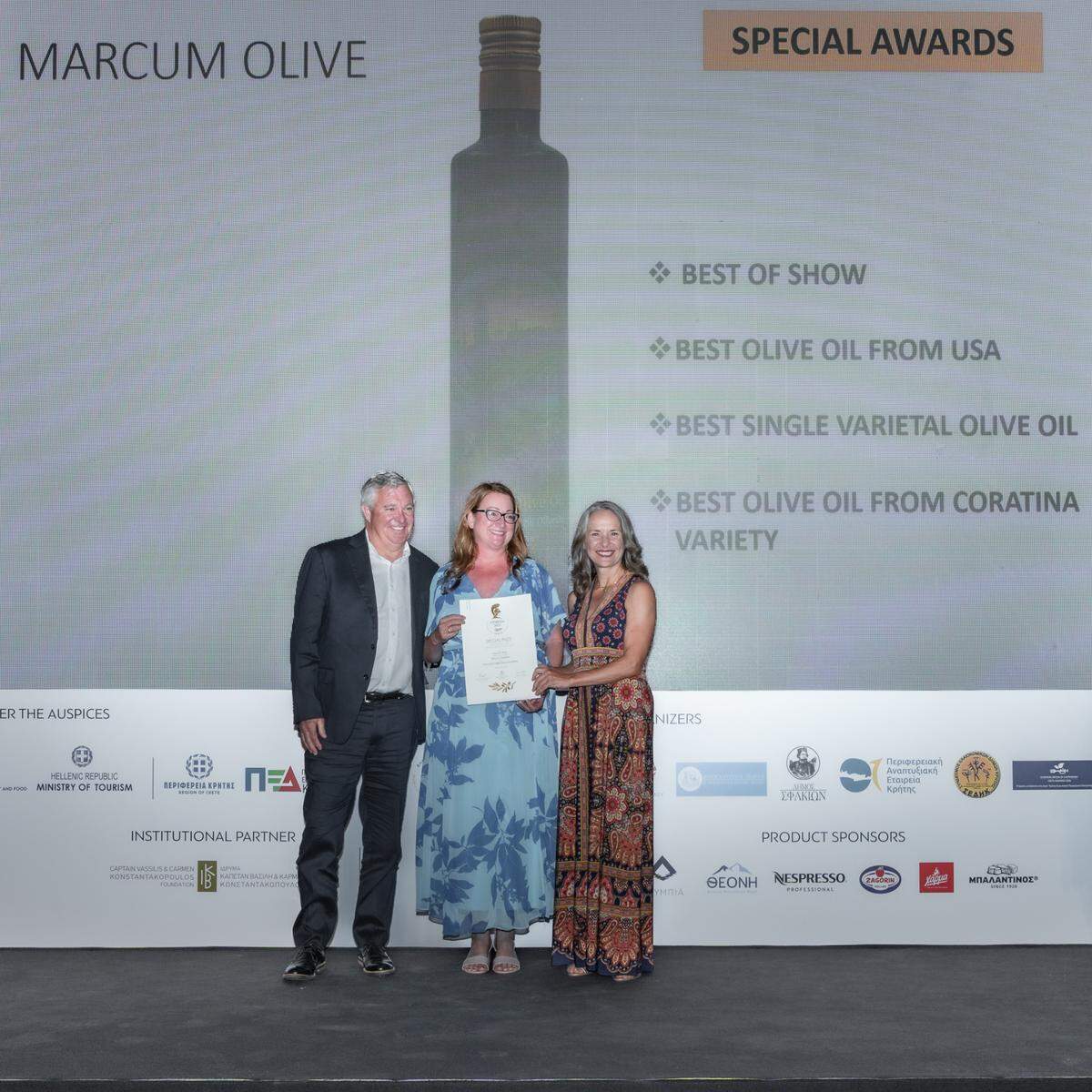 Co-founders Lonnie and Grant Marcum won “Best in Show” at the ATHENA International Olive Oil competition for their Paso Robles grown olive oil.