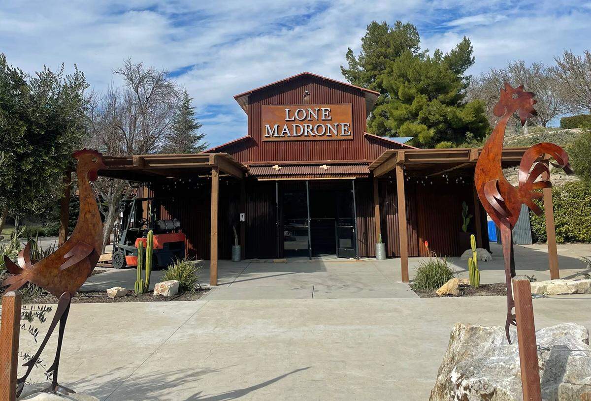 On March 11, longtime Paso Robles winery Lone Madrone will open in its new Lone Madrone Estate facility at 3750 Highway 46 West. After decades of renting other facilities, the family that owns the firm bought the property that will provide them with a winery, two tasting rooms, a full commercial kitchen, an 8-acre dry-farmed vineyard and the ability to put down roots for their future.