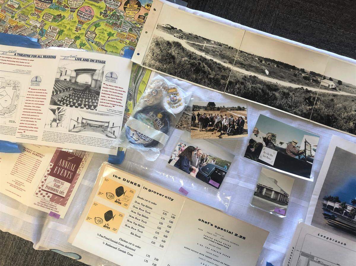 The time capsule includes photos, maps, menus, advertisements and renderings of development projects in Grover Beach at the time.