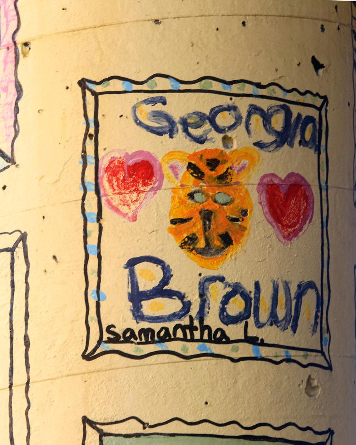 Murals and artwork by students can be seen on the campus of Georgia Brown Elementary School in Paso Robles. The school mascot is a tiger.